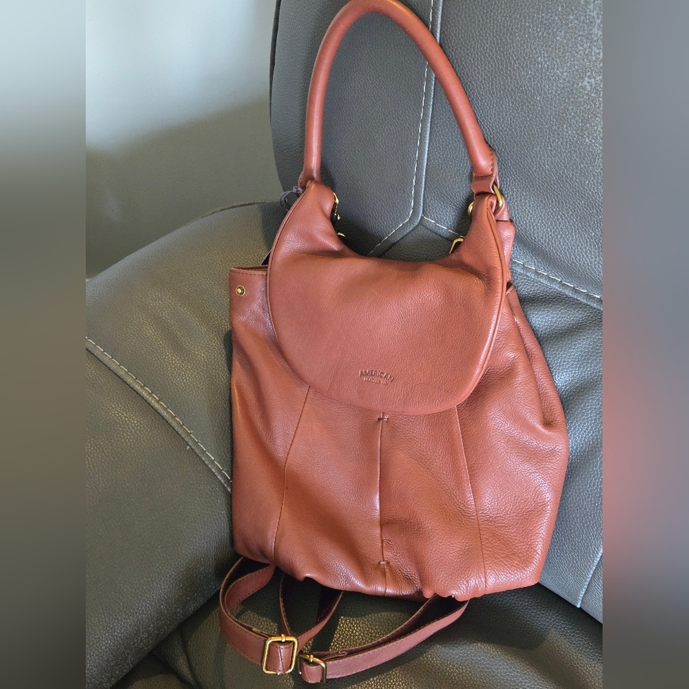 AMERICAN LEATHER CO. BRANDY CATALINA CONVERTIBLE BACKPACK